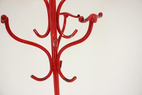 Antique Red Cast Iron Coat Rack, 1920s-TZ-1269898