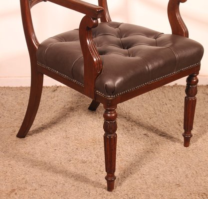 Antique Regency Office Chair in Mahogany, 1810-HPU-2034552