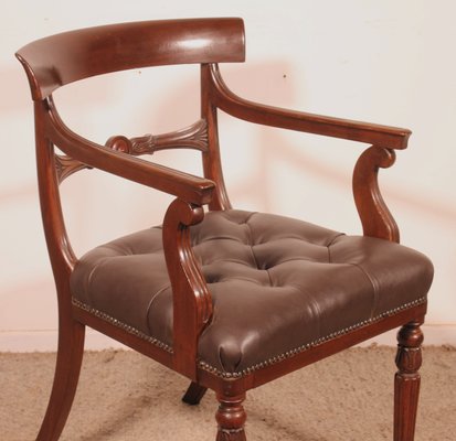 Antique Regency Office Chair in Mahogany, 1810-HPU-2034552