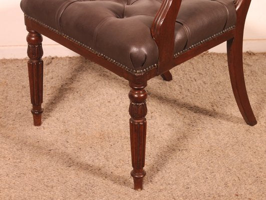 Antique Regency Office Chair in Mahogany, 1810-HPU-2034552