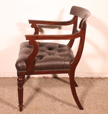 Antique Regency Office Chair in Mahogany, 1810-HPU-2034552