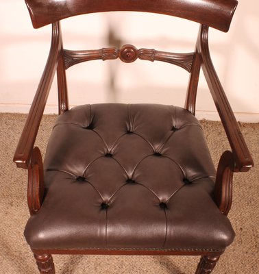 Antique Regency Office Chair in Mahogany, 1810-HPU-2034552