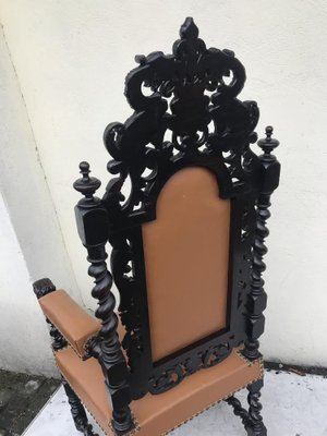 Antique Renaissance 19th Century Throne Chairs-WQQ-1160552