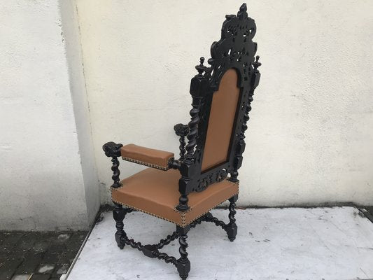 Antique Renaissance 19th Century Throne Chairs-WQQ-1160552