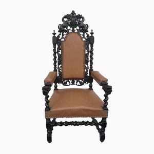 Antique Renaissance 19th Century Throne Chairs-WQQ-1160552