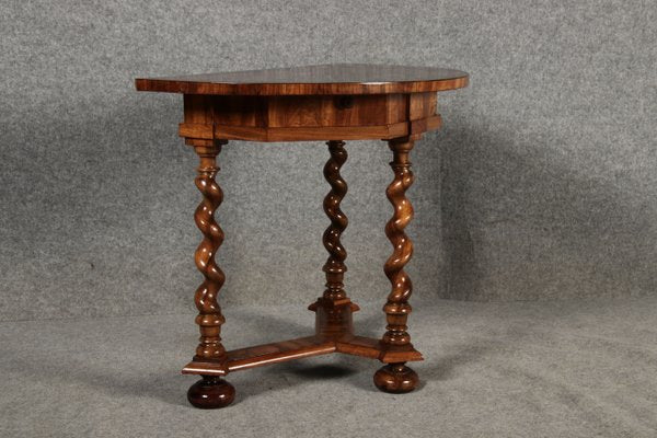 Antique Renaissance Demi Lune Console Table Walnut Inlays, 1700s-DXD-2021900