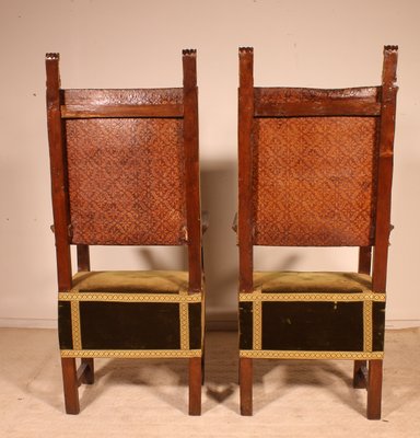 Antique Renaissance Italian Walnut Armchairs, 1600s, Set of 2-HPU-729892