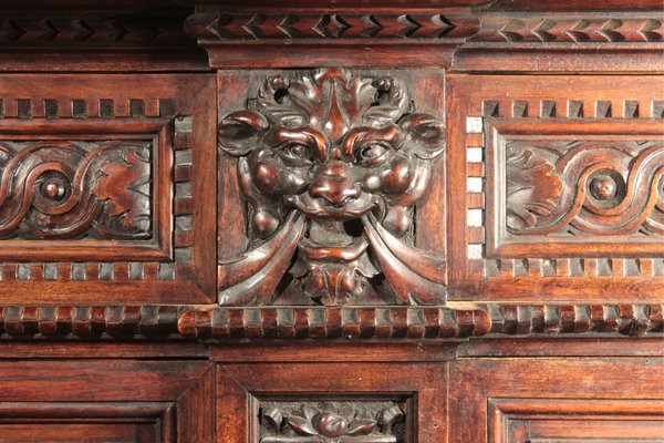 Antique Renaissance Style Carved Sideboard-IJR-593585