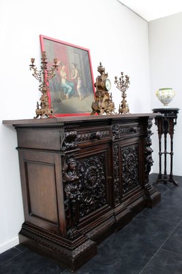 Antique Renaissance Style Carved Sideboard-IJR-593585