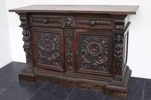 Antique Renaissance Style Carved Sideboard-IJR-593585