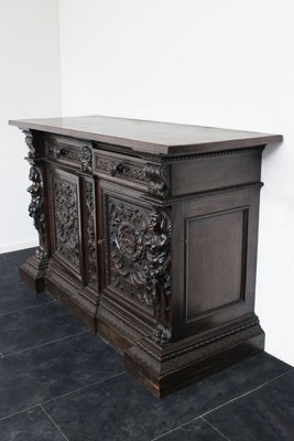 Antique Renaissance Style Carved Sideboard-IJR-593585