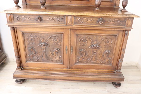 Antique Renaissance Style Walnut Sideboards, Set of 2-DCO-571326