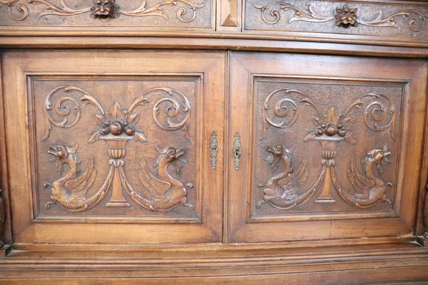 Antique Renaissance Style Walnut Sideboards, Set of 2-DCO-571326