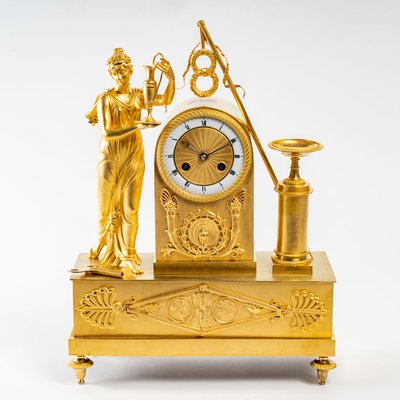 Antique Restoration Period Gilt Bronze Pendulum Clock-UQL-887421