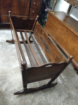 Antique Rocking Cradle in Walnut-ZFY-1186294