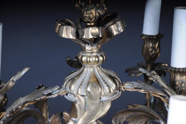 Antique Rococo Bronze Crown Chandelier, 1900s-FLW-1402155