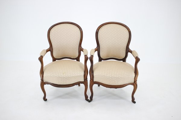 Antique Rococo Style Danish Armchairs, 1900s, Set of 2-TZ-582146