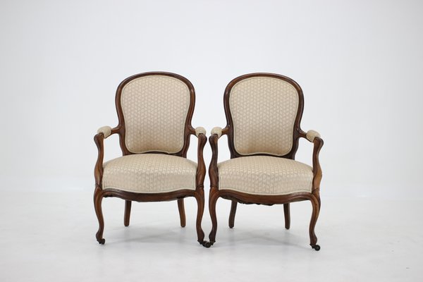 Antique Rococo Style Danish Armchairs, 1900s, Set of 2-TZ-582146