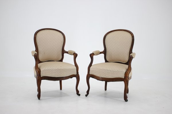 Antique Rococo Style Danish Armchairs, 1900s, Set of 2-TZ-582146