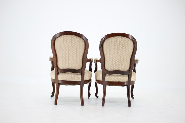 Antique Rococo Style Danish Armchairs, 1900s, Set of 2-TZ-582146