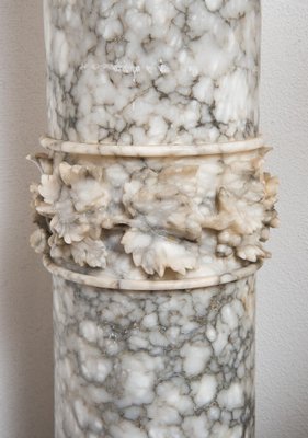 Antique Roman Column in Flowery Alabaster-KKK-1777407