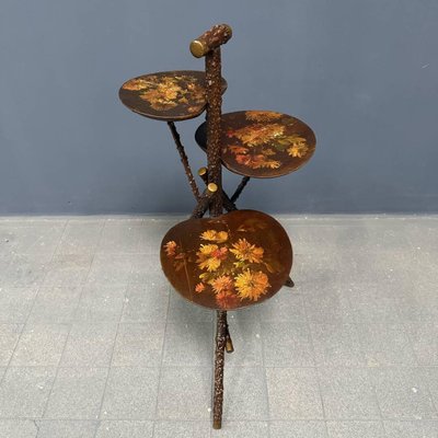 Antique Rose Branches Plant Table with Flower-Painted Plateaus-NPL-2016950