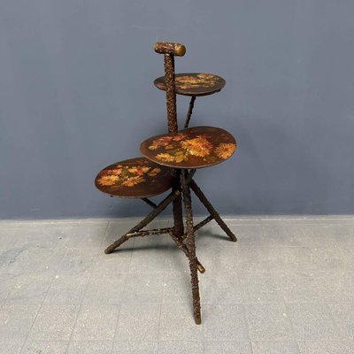 Antique Rose Branches Plant Table with Flower-Painted Plateaus-NPL-2016950