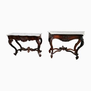 Antique Rosewood Console Tables, Set of 2-OLY-847983