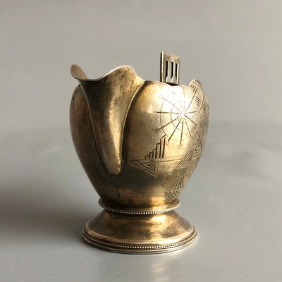 Antique Russian Art Nouveau Engraved Creamer by Antip Kuzmichev, Russia-HWV-1150708