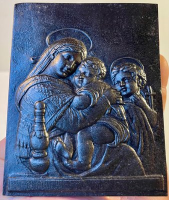 Antique Russian Wall Relief Icon in Bronze, 19th Century-LCR-1087186