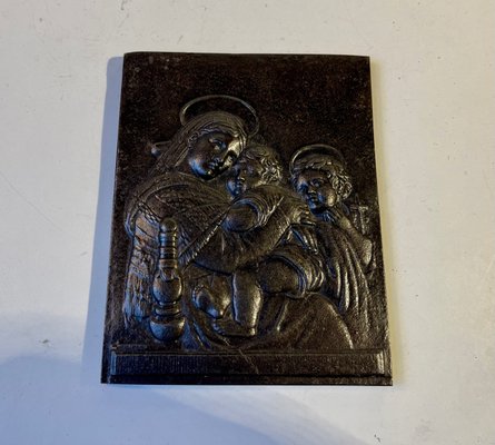 Antique Russian Wall Relief Icon in Bronze, 19th Century-LCR-1087186