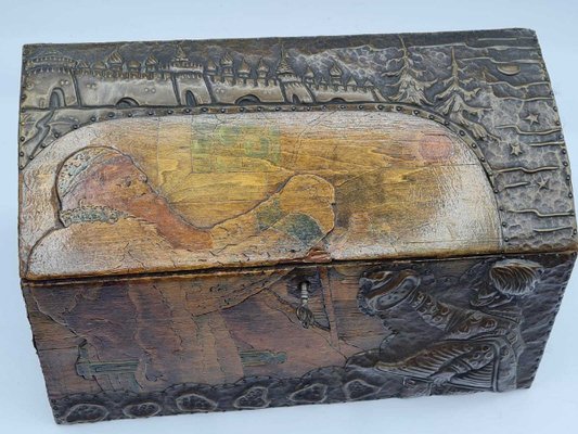 Antique Russian Wooden Box with Basma Abramtsevo-OZS-1360256