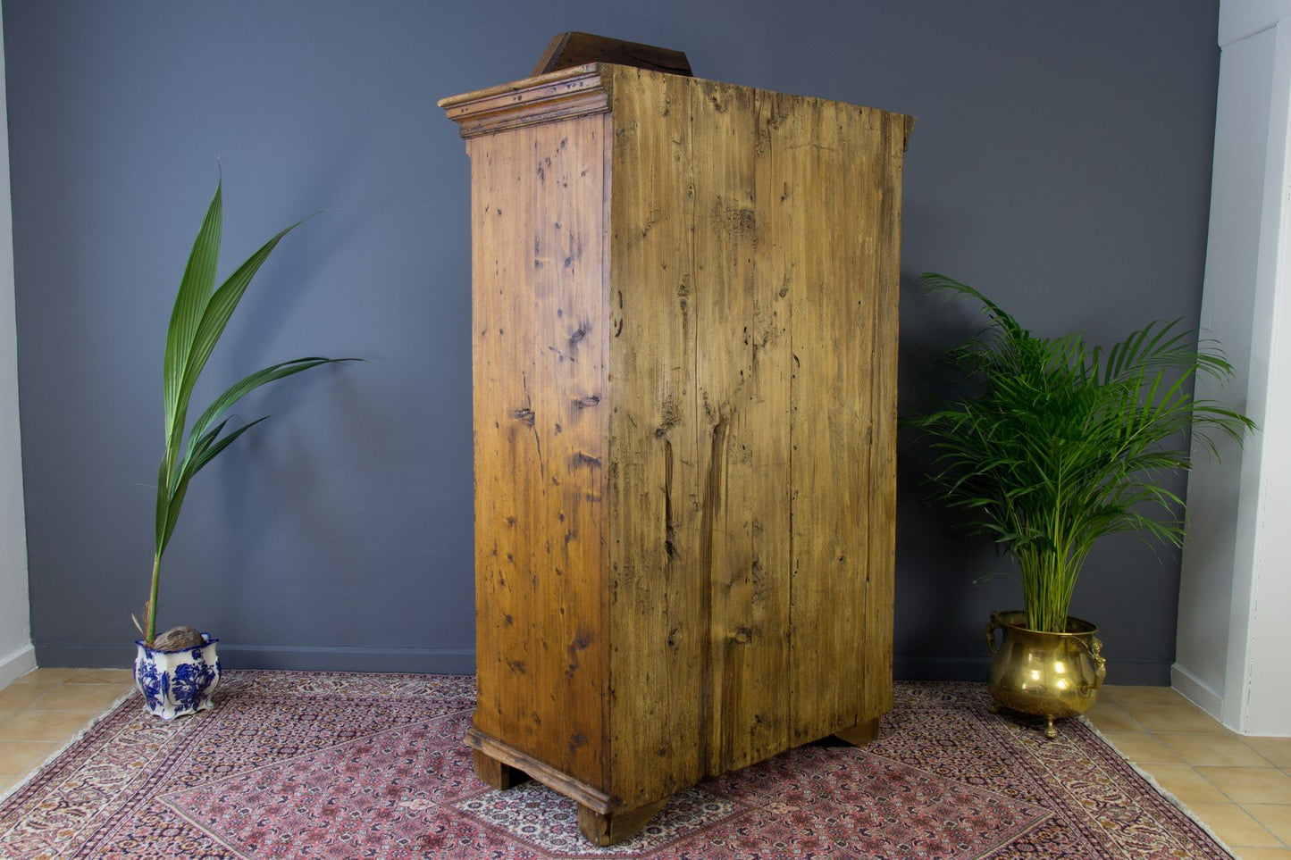 Antique Rustic Baltic Pine Armoire, 1862