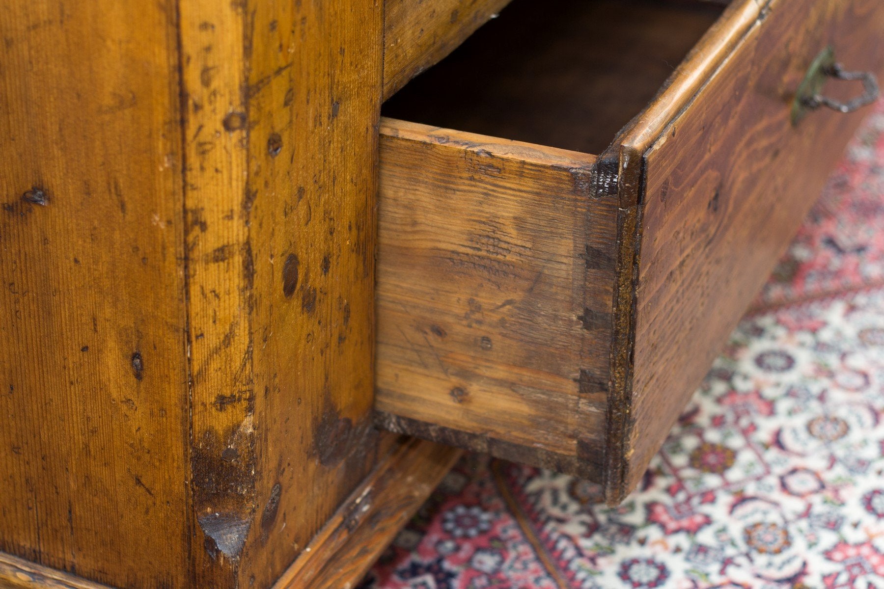 Antique Rustic Baltic Pine Armoire, 1862