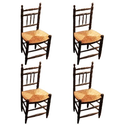 Antique Rustic Dining Chairs, Set of 4-ODB-881088