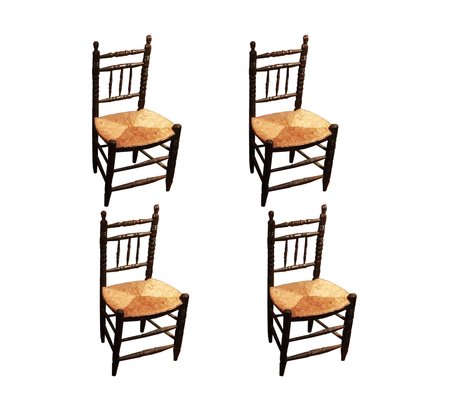 Antique Rustic Dining Chairs, Set of 4-ODB-881088