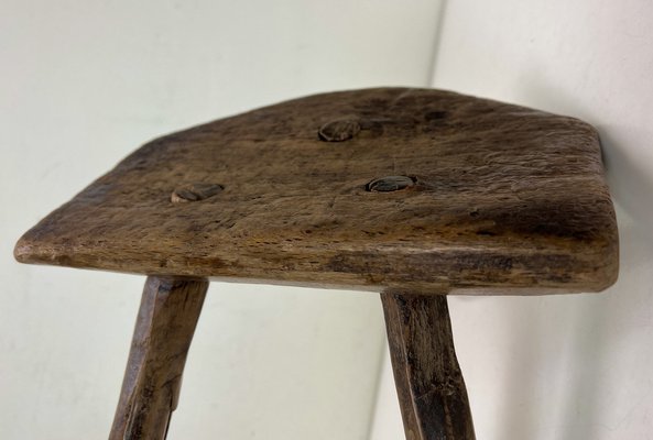 Antique Rustic Farm Milking Stool, 1900s-WZZ-1447669