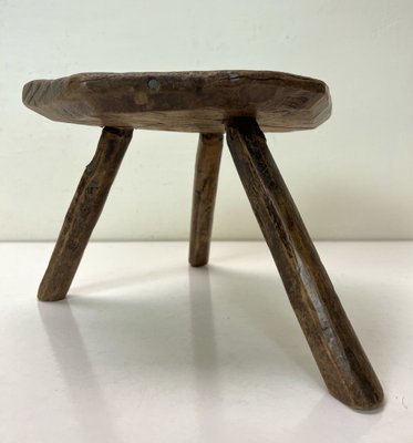 Antique Rustic Farm Milking Stool, 1900s-WZZ-1447669