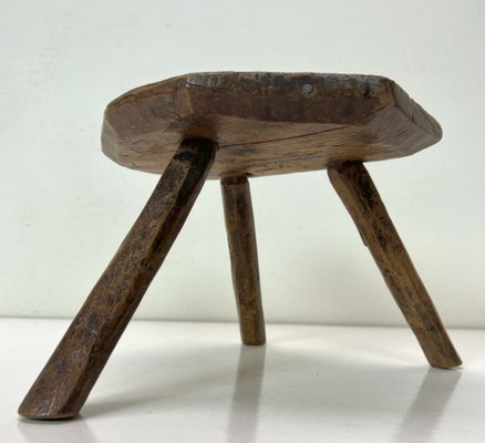 Antique Rustic Farm Milking Stool, 1900s-WZZ-1447669