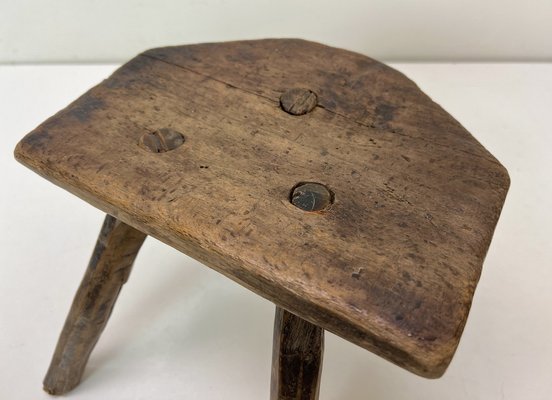 Antique Rustic Farm Milking Stool, 1900s-WZZ-1447669