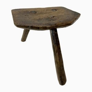 Antique Rustic Farm Milking Stool, 1900s-WZZ-1447669