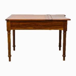 Antique Rustic Worktable with Drawer and Zinc Interior-UJE-630680