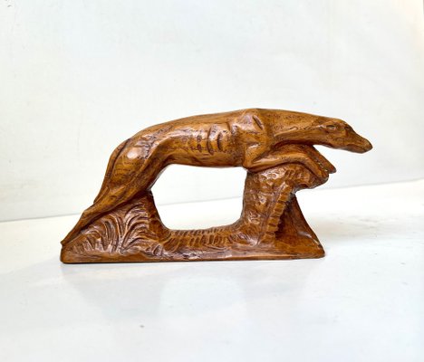 Antique Scandinavian Oak Greyhound