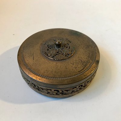 Antique Scandinavian Trinket Box in Bronze and Brass, 1920s-LCR-1001413