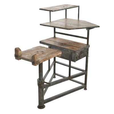 Antique Sculptor's Worktable in Wood & Metal-NQ-1721218