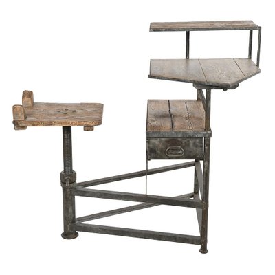 Antique Sculptor's Worktable in Wood & Metal-NQ-1721218