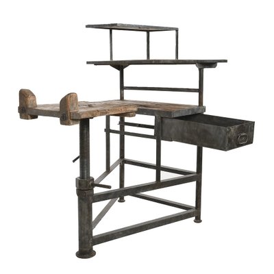 Antique Sculptor's Worktable in Wood & Metal-NQ-1721218