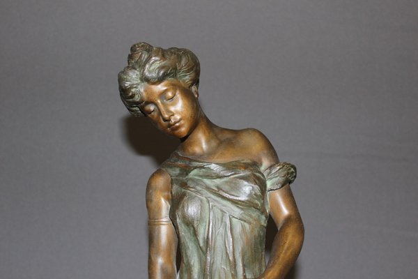 Antique Sculpture of a Woman by Alfred Jean Foretay-BCR-582677