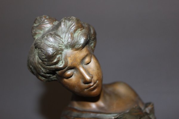 Antique Sculpture of a Woman by Alfred Jean Foretay-BCR-582677