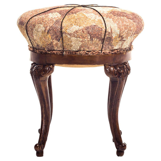 Antique Sgabello Camouflage Wood Stool by Yukiko Nagai